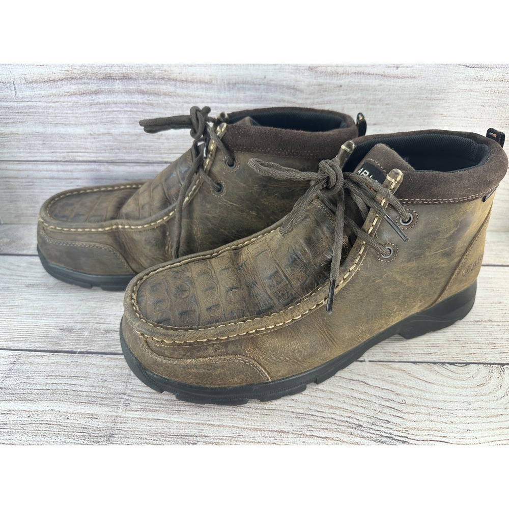 Ariat Men's Brown Croco Print Edge LTE Moc Composite Toe Work Boots Size 9.5 EE - Picture 3 of 10